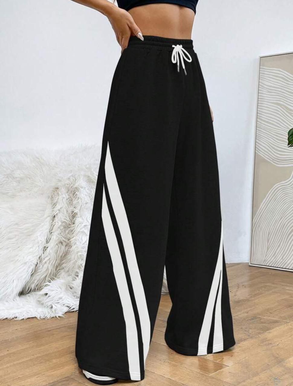 Two-Stripe Wide Leg Pants