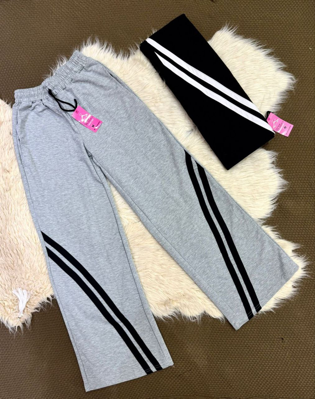 Two-Stripe Wide Leg Pants