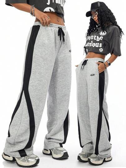 V Side Wide Leg Pants