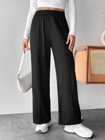 Wide Leg Solid Pants