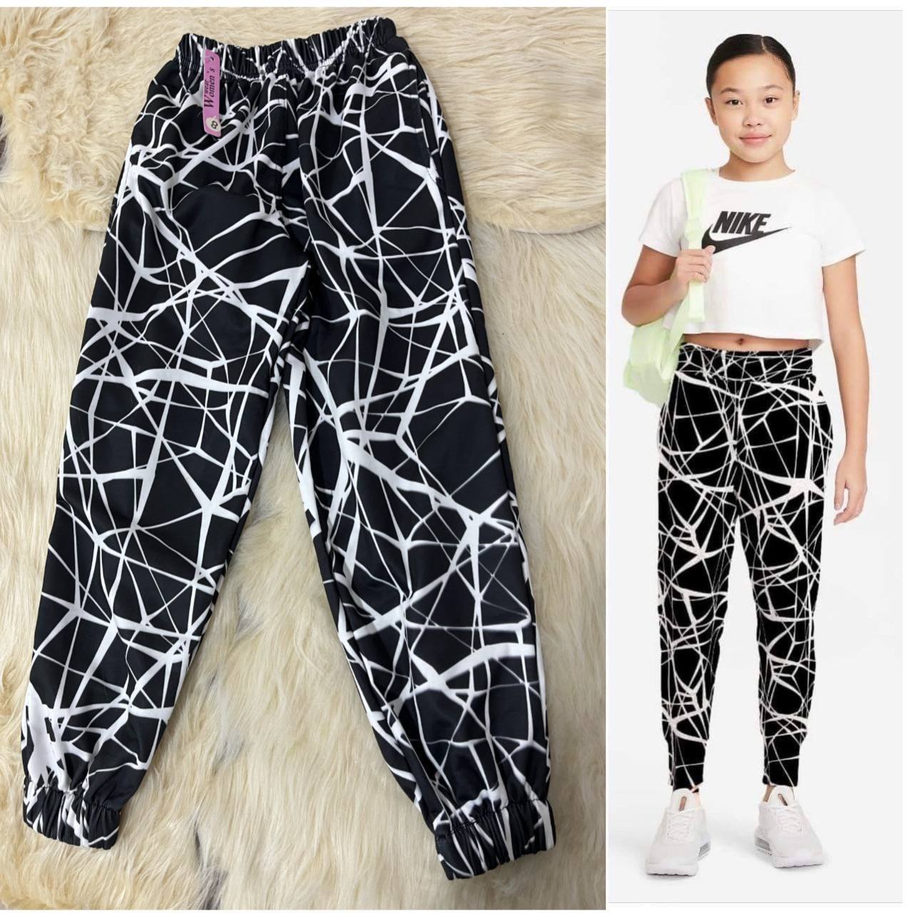 بنطلون رياضي قطني للأطفال - طبعات مرحة وقصة مريحة