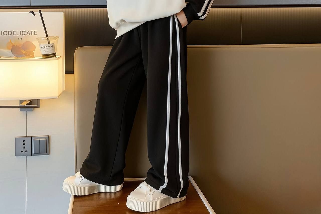 Wide Leg Stripe Pants – Cotton Milano