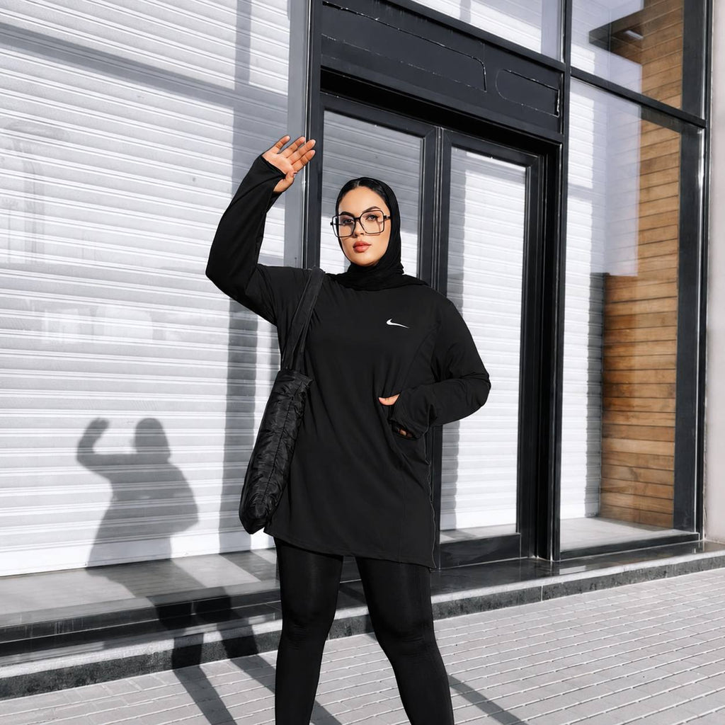 Long Sleeve Dry Fit Sports Top with Side Pockets